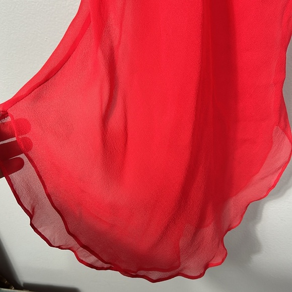 Vintage Magic Silk Slip Chemise size M see through with faux fur sexy sheer - Picture 4 of 15